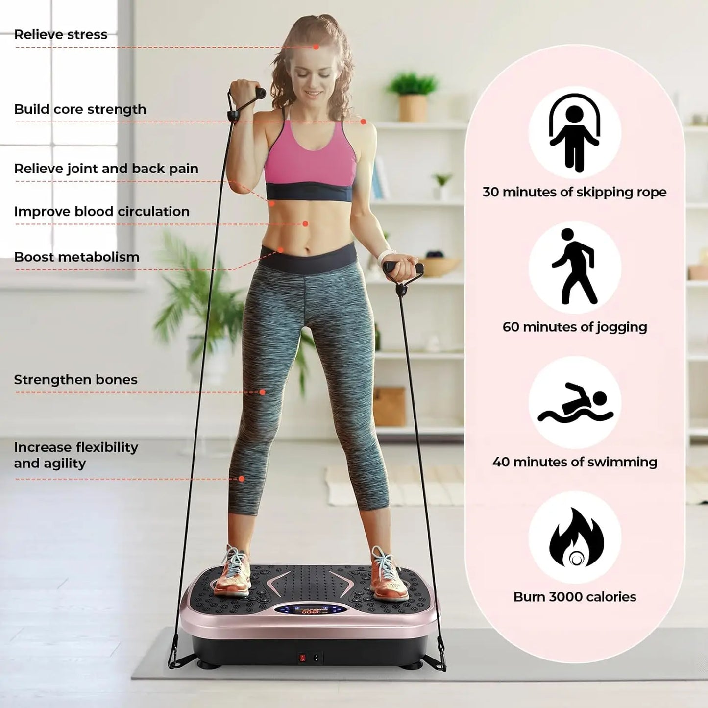Transform your home workouts with a compact vibration plate that targets your whole body.