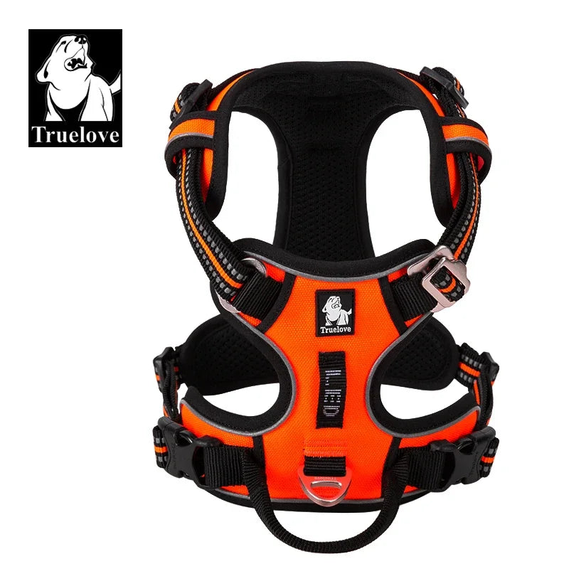 TrueLove CN Reflective Nylon Dog Harness No Pull Adjustable Vehicle Harness