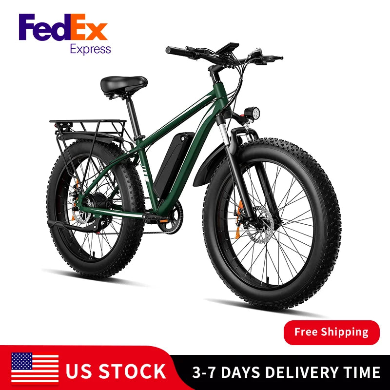 Electric Bicycle 1000W Motor 48V15AH Lithium Battery Electric Bike Disc Brake 26*4 Inch Fat Tire Snow E-bike