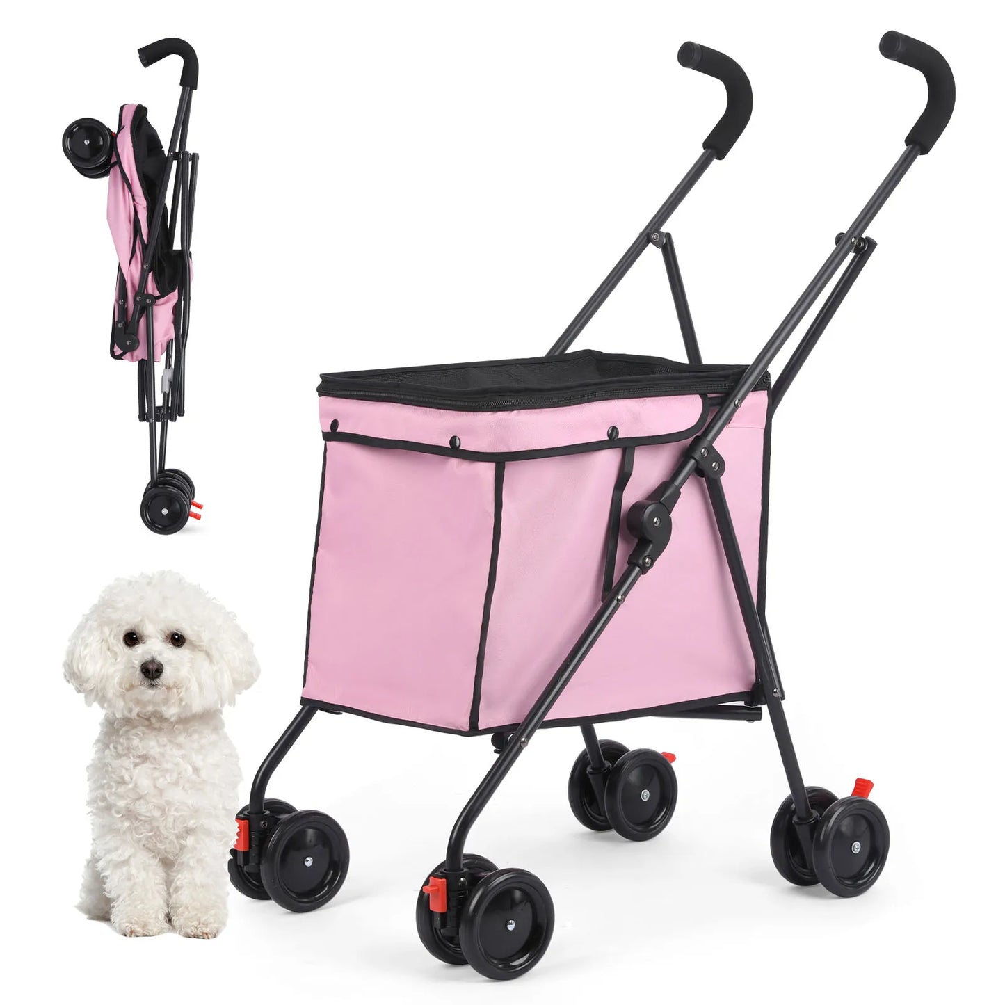 Meet the Wedyvko Shopping Trolley, a compact, pet-friendly stroller that makes your outings effortless.