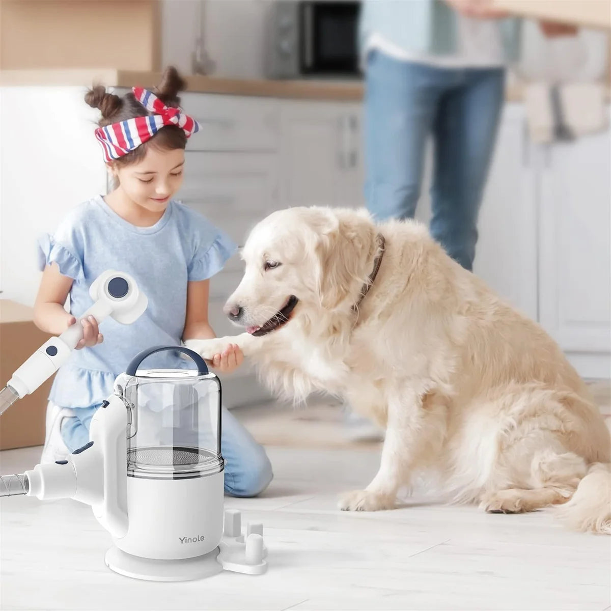 INSE P50 Dog Grooming Vacuum With Clippers Deshedding Tools 2.5L Large Cup 12Kpa