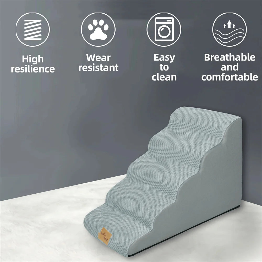 From NONEDog, this five-step dog ramp gives your pet easy, safe access to beds and sofas, plus reliable support, durable build, and pet-friendly comfort for daily use.