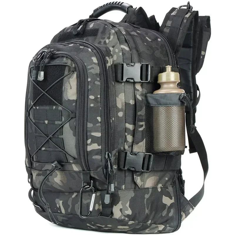 From Q, a trusted outdoor gear brand, this Extra Large 60L Tactical Backpack powers your adventures with rugged durability and all-day comfort.