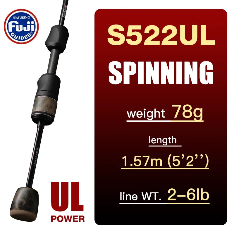 SeaSir Stream Ultralight Spinning Baitcasting Fishing Rod 1 to 10g
