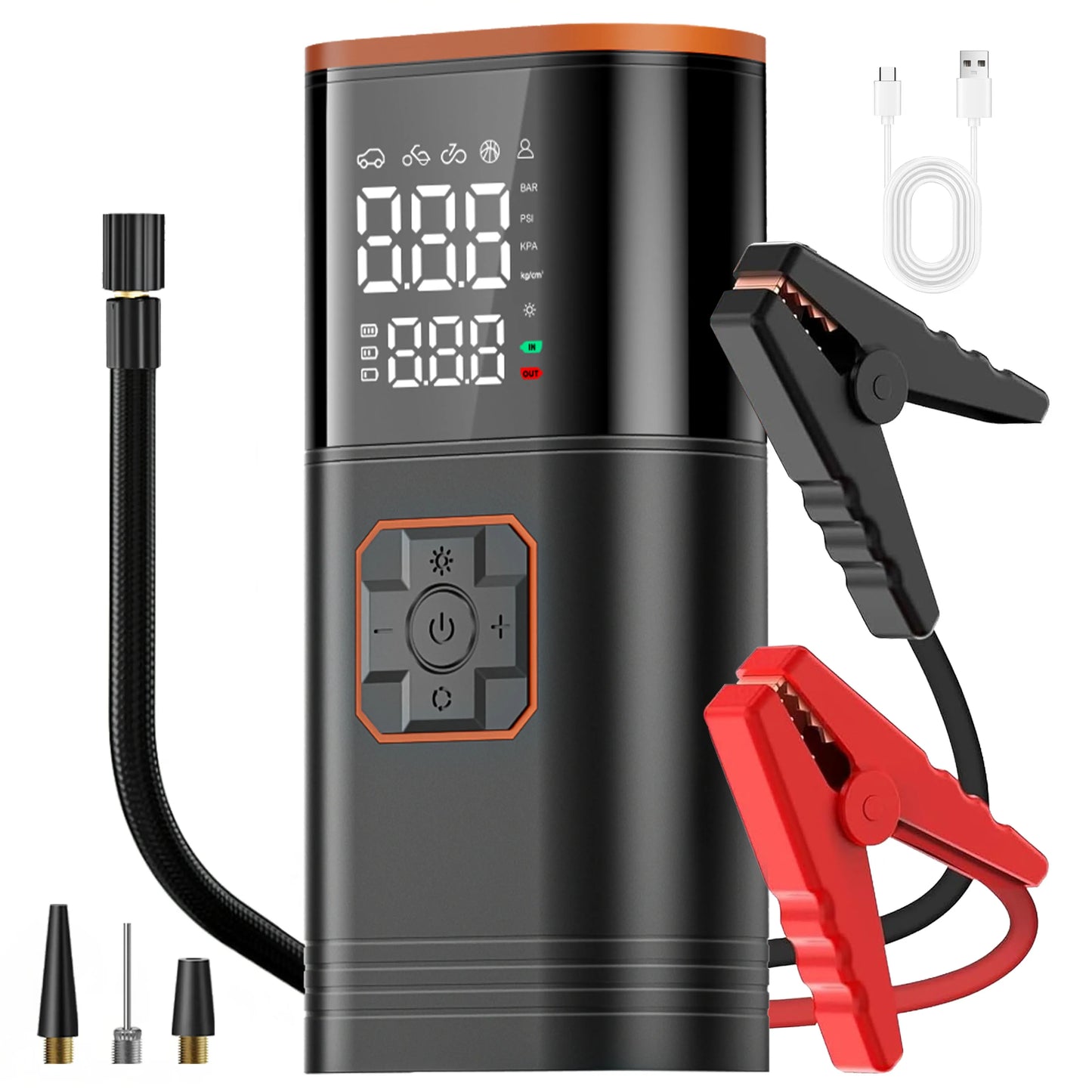 From High Concerned Chemical, this digital display portable tire inflator gives you precise pressure readouts, fast inflation, and USB freedom for cars, bikes, motorcycles, and your weekend inflatables.