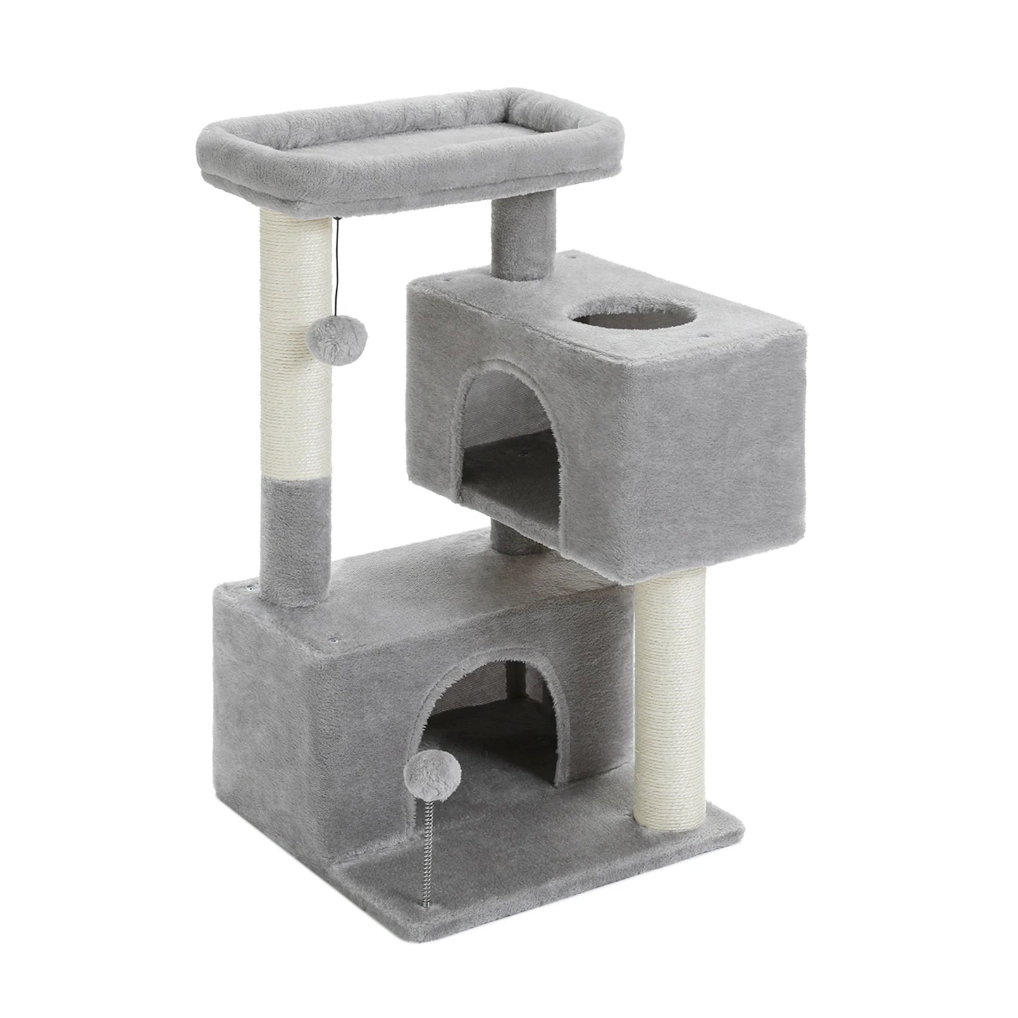 PEQULTICN Small Cat Tree With Three Levels Sisal Scratching Post