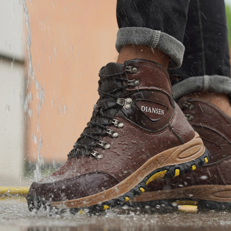 Conquer tough jobs with confidence in VEIGAR waterproof leather work boots built for rugged outdoor and industrial use, delivering reliable protection from weather, spills, and heavy demands.