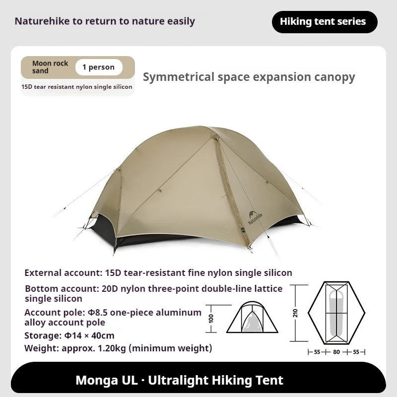 Experience reliable shelter wherever you roam with the Naturehike Mongar UL camping tent, a featherweight, all season companion built for rugged outdoor use.