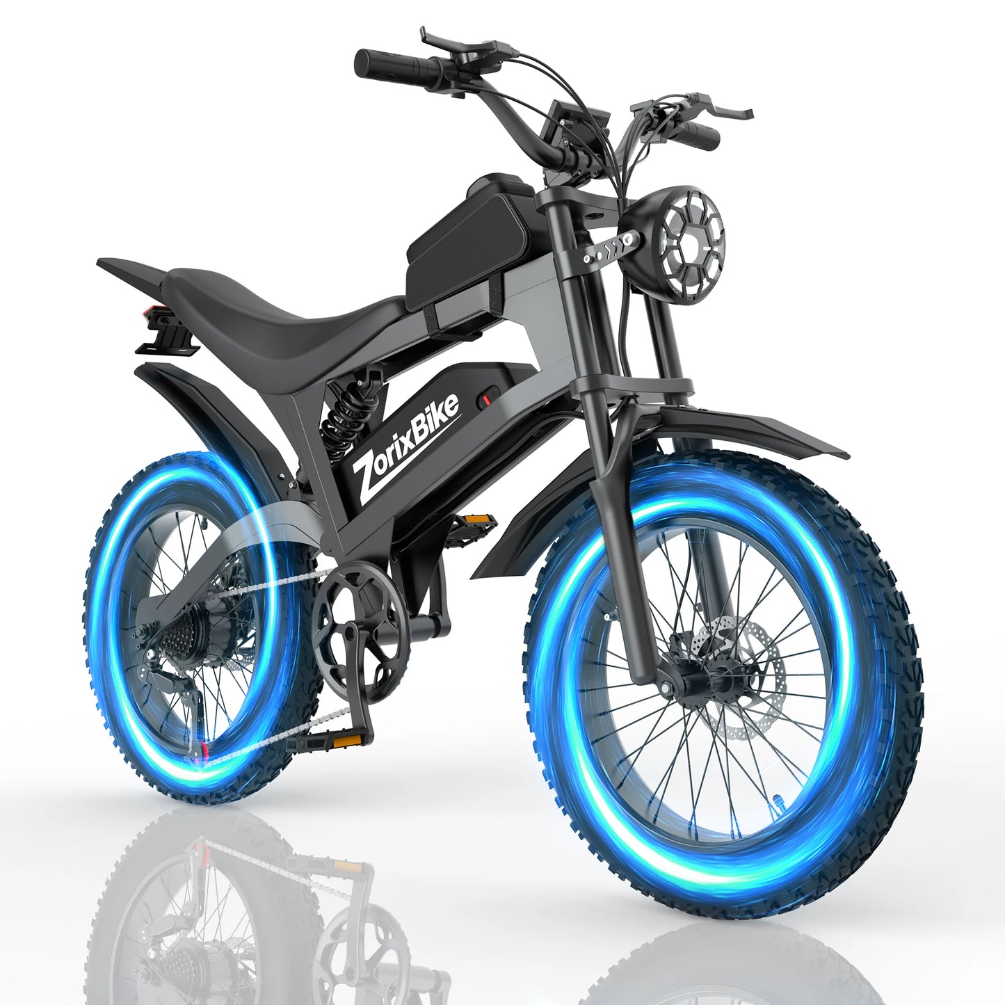 ZorixBike R8Max Adult Ebike 3000W Motor 35 MPH 48V 20Ah Lithium-Ion Battery 40-80 Mile Range Front 19"/ Rear 17" Off-Road Tires