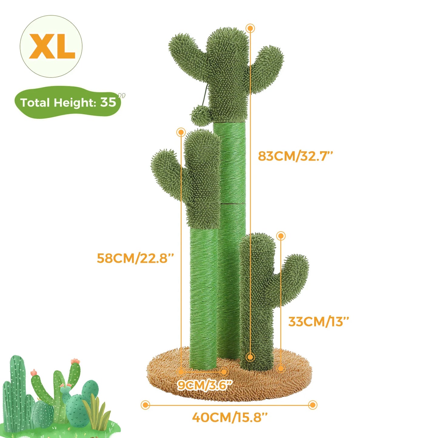 From PAWZ Road, this cactus cat scratching post offers your indoor cat a stylish, sturdy outlet for claws, exploration, and everyday fun that lasts.