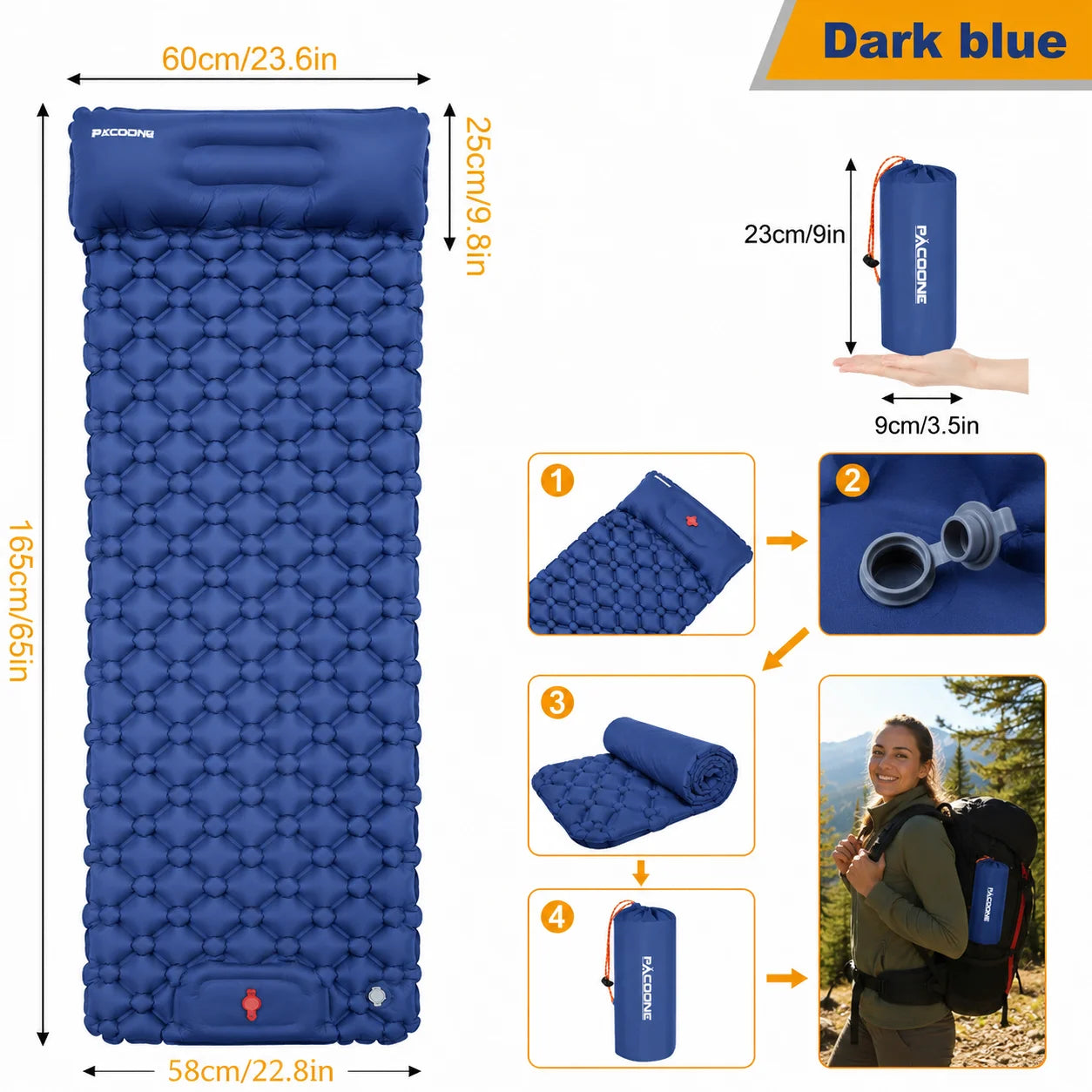 Single & Double Inflatable Air Mattress, Foldable Camping Sleeping Pad with Pillow, Moisture-proof, Waterproof & Lightweight Outdoor Sleeping Mat, Perfect for Camping, Travel and Hiking