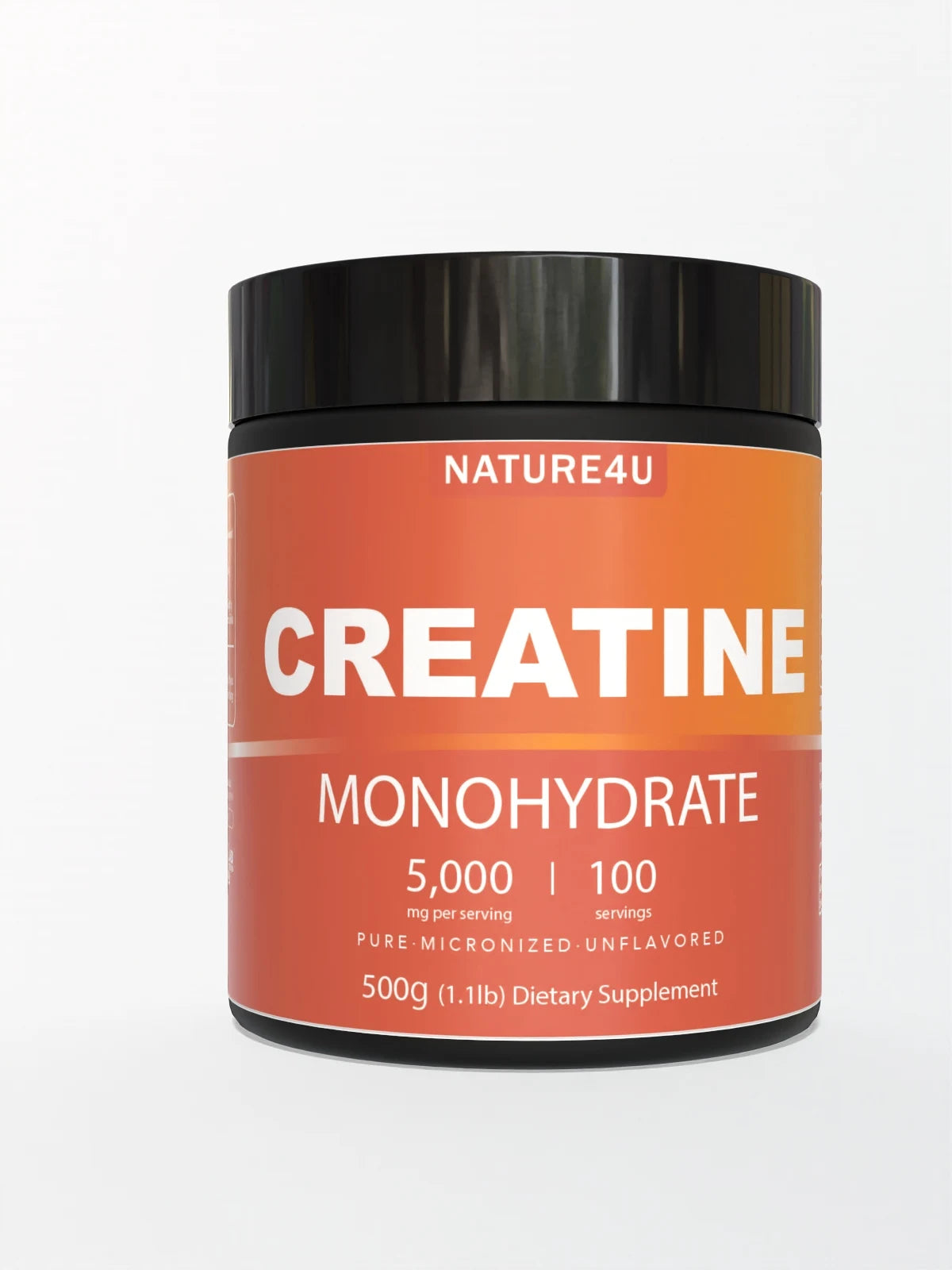 Nature4U Micronized Creatine Monohydrate Powder 5 Gram Serving Unflavored