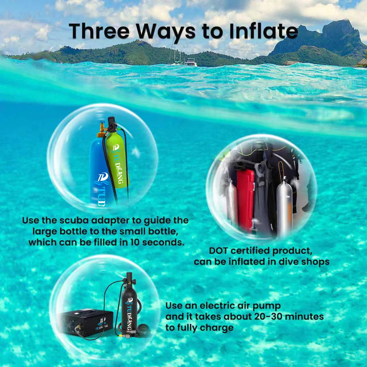 Experience longer underwater work sessions with the TUDIVING S700Plus portable scuba cylinder, a compact, dependable companion that keeps your breath steady when you need it most.