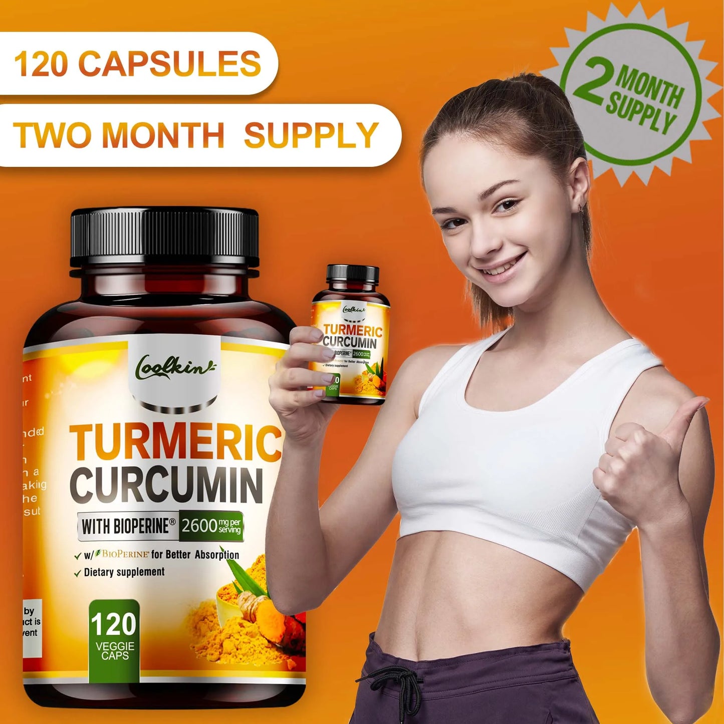 Elevate your wellness with Coolkin Turmeric Curcumin, a highly absorbable formula designed to support your joints and digestion.