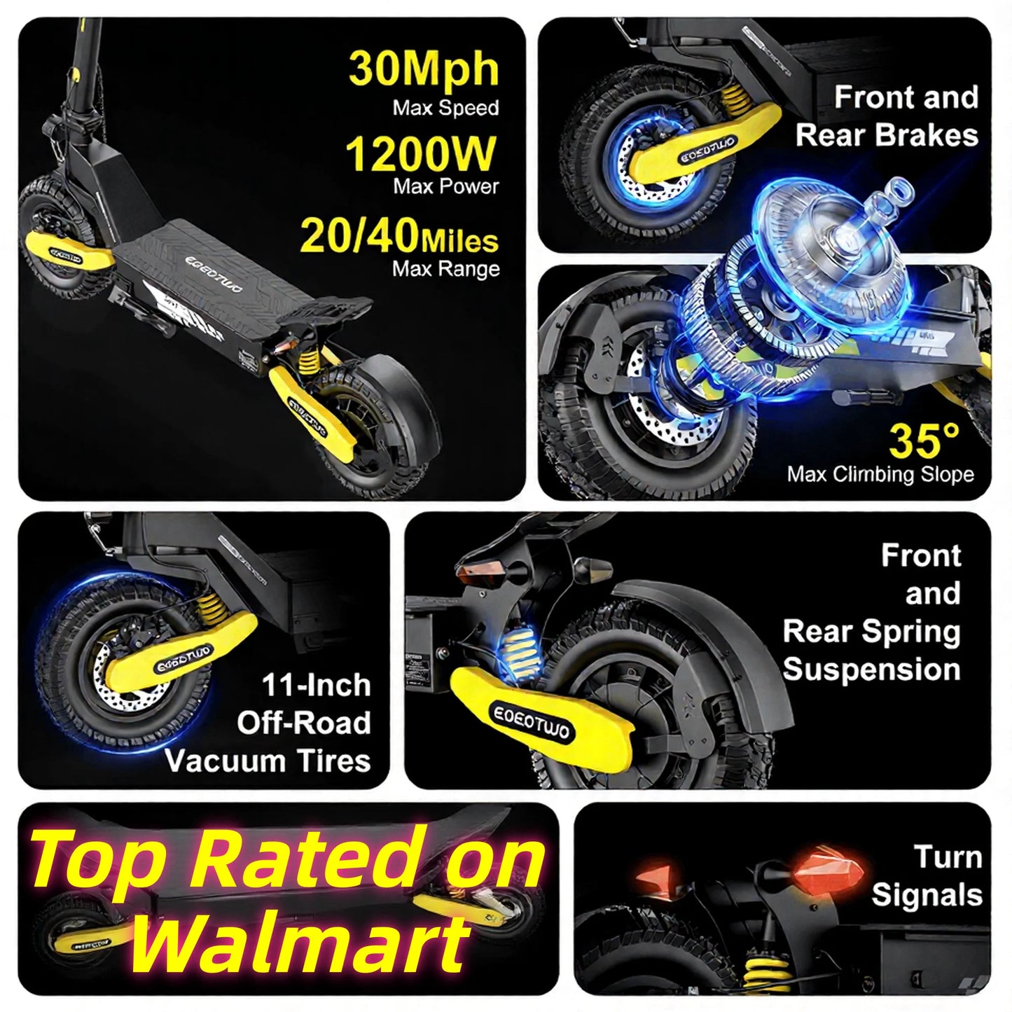 Ride the EOEOTWO GT06 electric scooter, a power-packed off-road marvel designed for speed, stability, and everyday adventures.