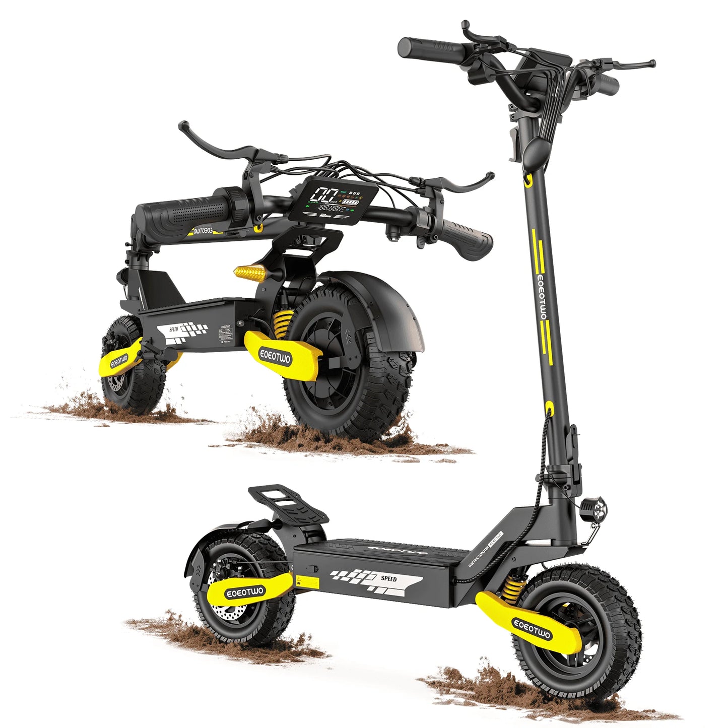 Ride the EOEOTWO GT06 electric scooter, a power-packed off-road marvel designed for speed, stability, and everyday adventures.
