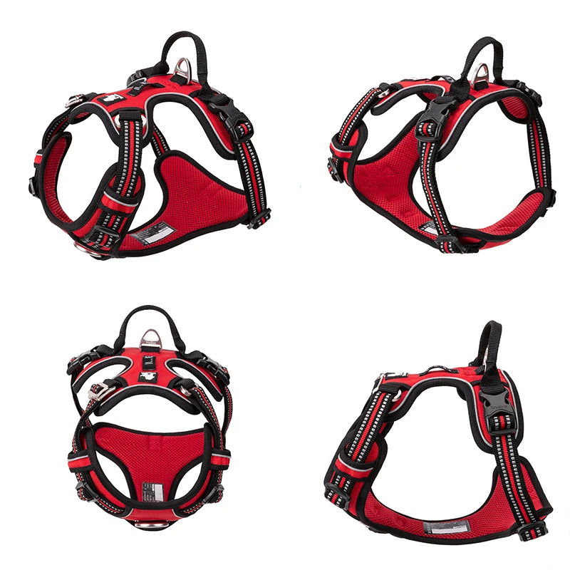 TrueLove CN Reflective Nylon Dog Harness No Pull Adjustable Vehicle Harness