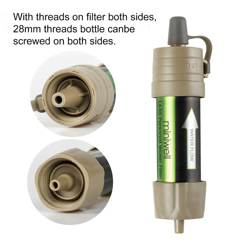 Stay prepared on every outdoor adventure with the Miniwell L630 Personal Camping Purification Water Filter Straw.