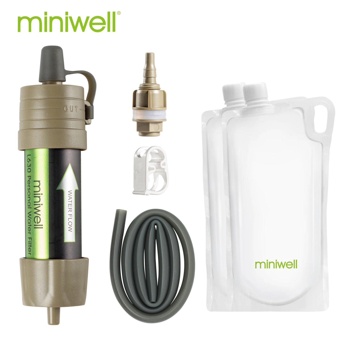 Stay prepared on every outdoor adventure with the Miniwell L630 Personal Camping Purification Water Filter Straw.