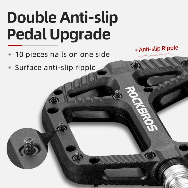 Upgrade your ride with ROCKBROS ultralight pedals that blend grip, durability, and performance for every BMX, MTB, or road stint, delivering reliable power transfer, smooth rotation, and confidence on rough trails.