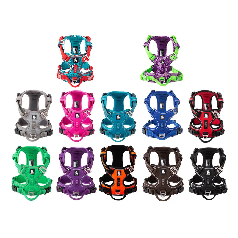 TrueLove CN Reflective Nylon Dog Harness No Pull Adjustable Vehicle Harness
