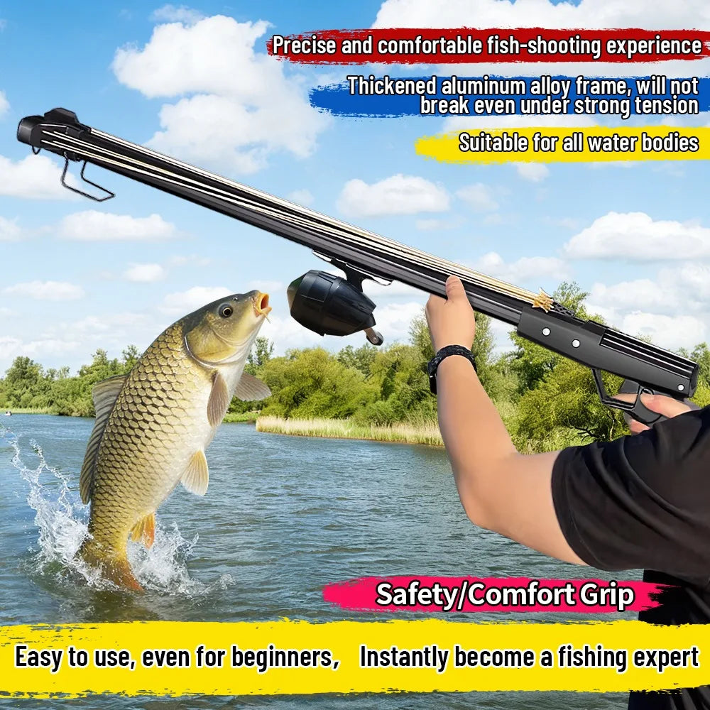 Aluminum Fishing Slingshot Rod With Reel Long Distance Portable Fishing Tool
