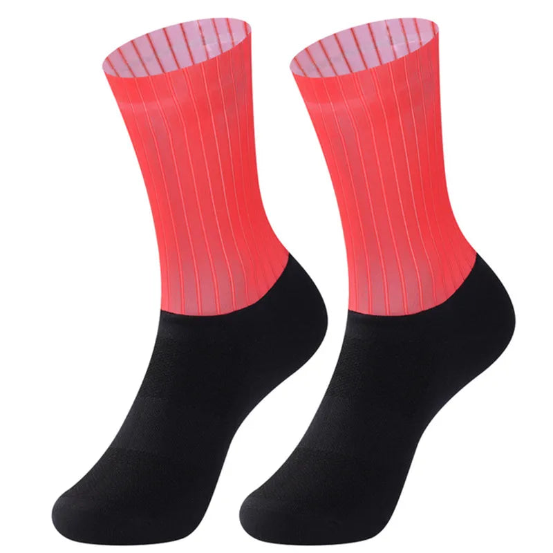 New Bike Team Aero Socks Seamless Anti Slip Cycling Socks Road Bicycle Socks Outdoor Racing Bike Compression Sport Socks