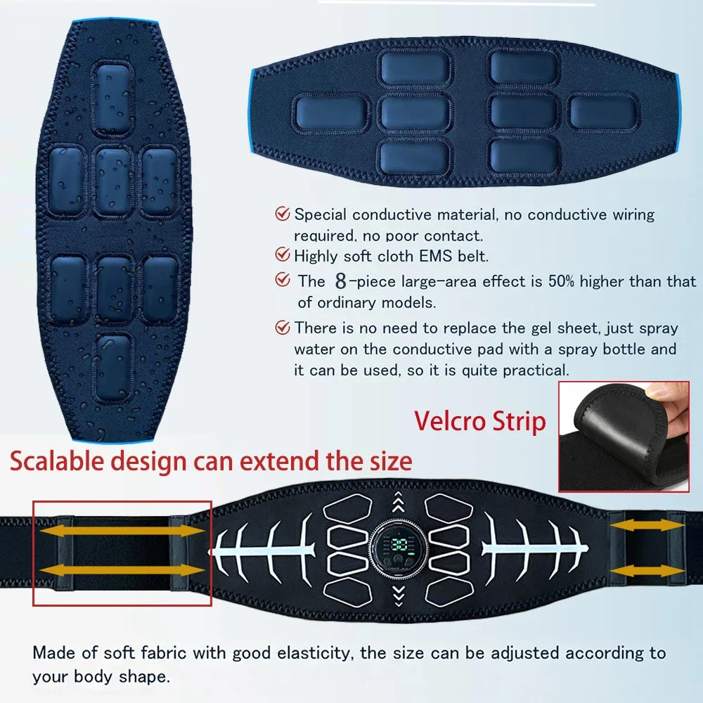 Experience a firmer core with Brangdy EMS Muscle Stimulator, a portable belt that tones abs and elevates your fitness routine.