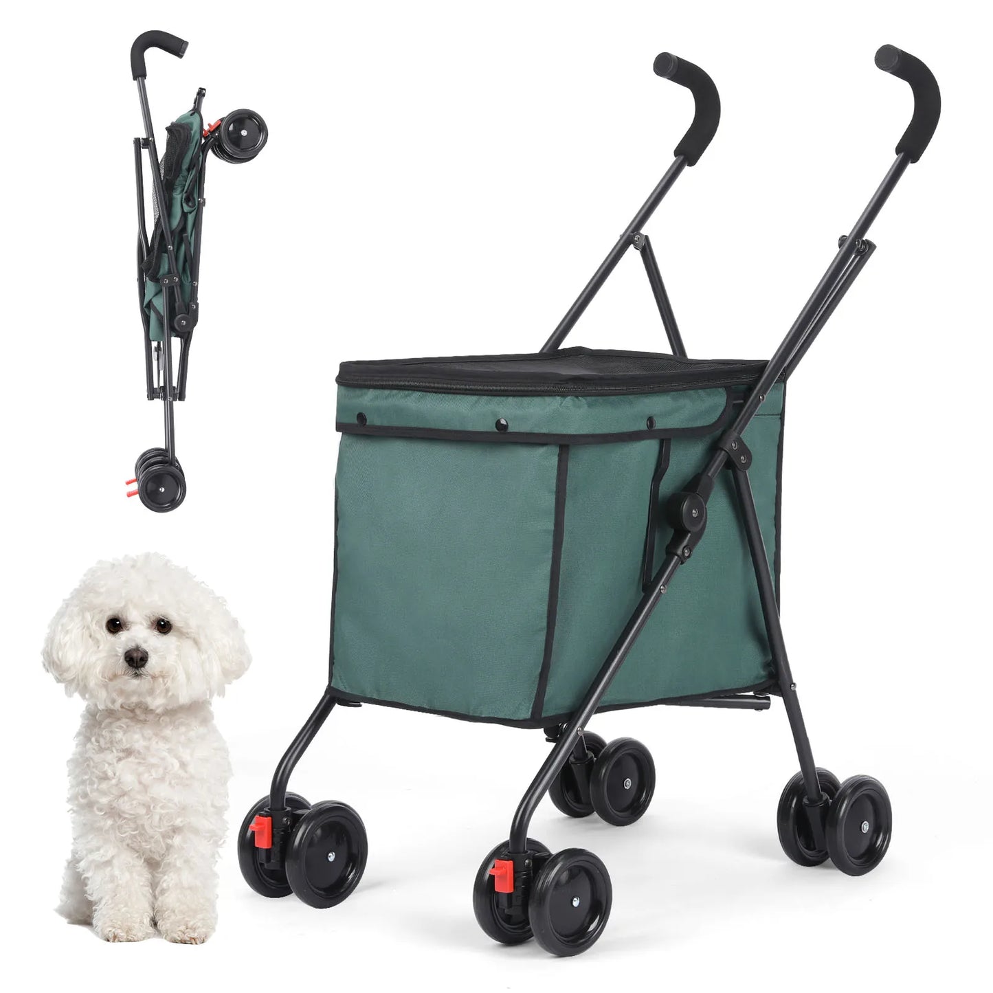 Meet the Wedyvko Shopping Trolley, a compact, pet-friendly stroller that makes your outings effortless.