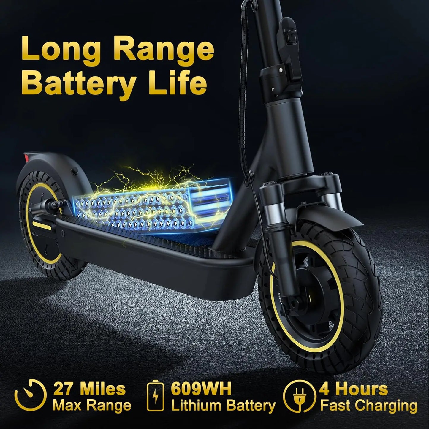 2026 NEW 10inch Electric Scooter 500W Motor 42V 14.5AH Battery Up to 22MPH Max Speed & 28 Miles Max Range Dual Suspension Folding E-Scooter