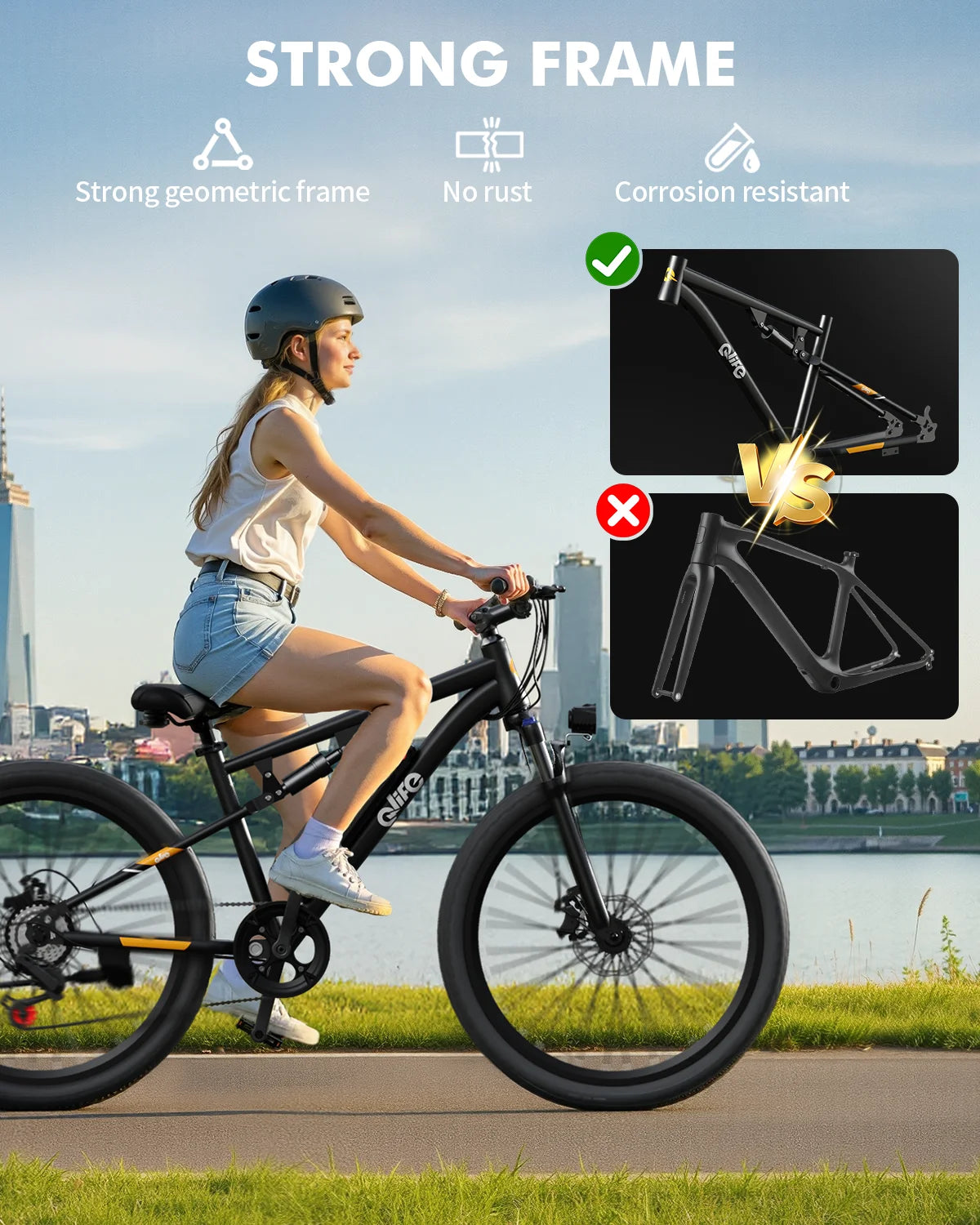 Qlife Racer Ultra 27.5" Electric Bicycle for Adults, Full Suspension 21-Speed Mountain Ebike with 1200W Brushless Motor, 48V 10.4AH Removable Battery 55 Miles