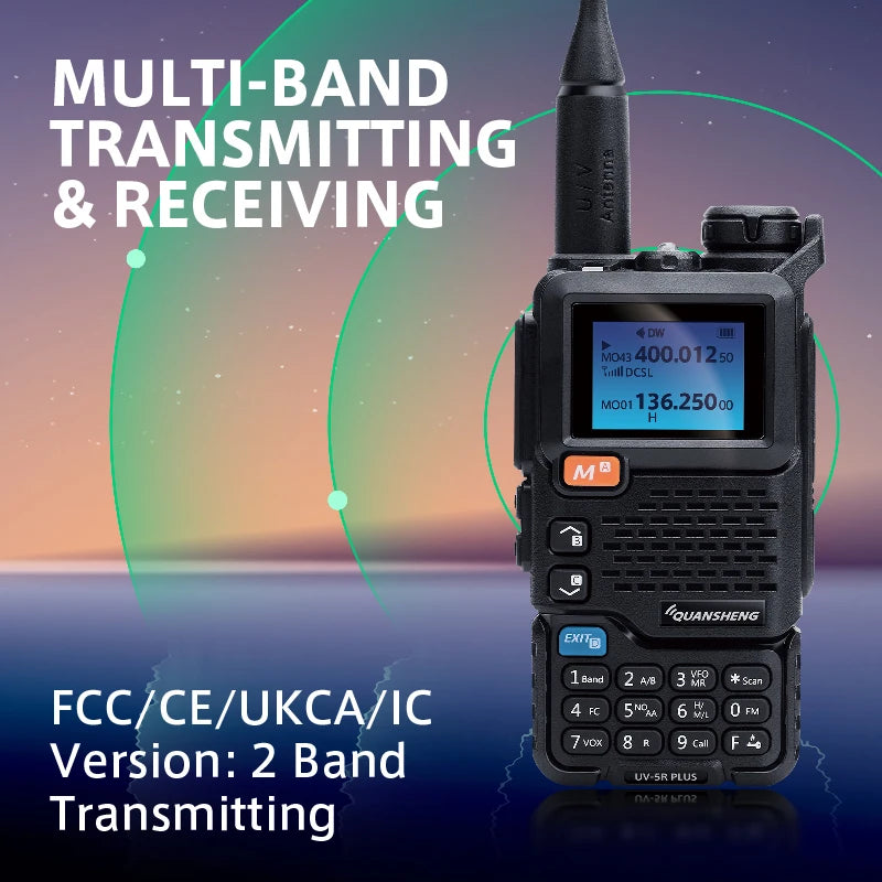 The Quansheng UV5RPLUS delivers versatile, full-band communication for outdoor adventures and aviation enthusiasts, combining compact design with robust performance you can trust in the field.