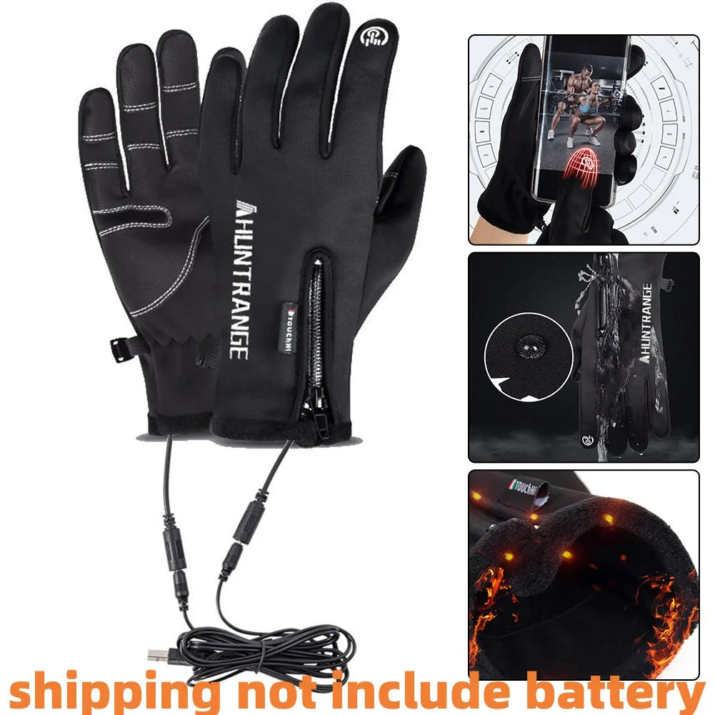 APWIKOGERCN USB Heated Touch Screen Gloves Winter Outdoor Activities