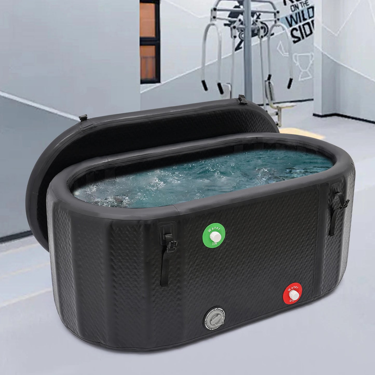 Inflatable Ice Bath Tub 150x80cm Portable Recovery Cold Plunge 370L with Pump