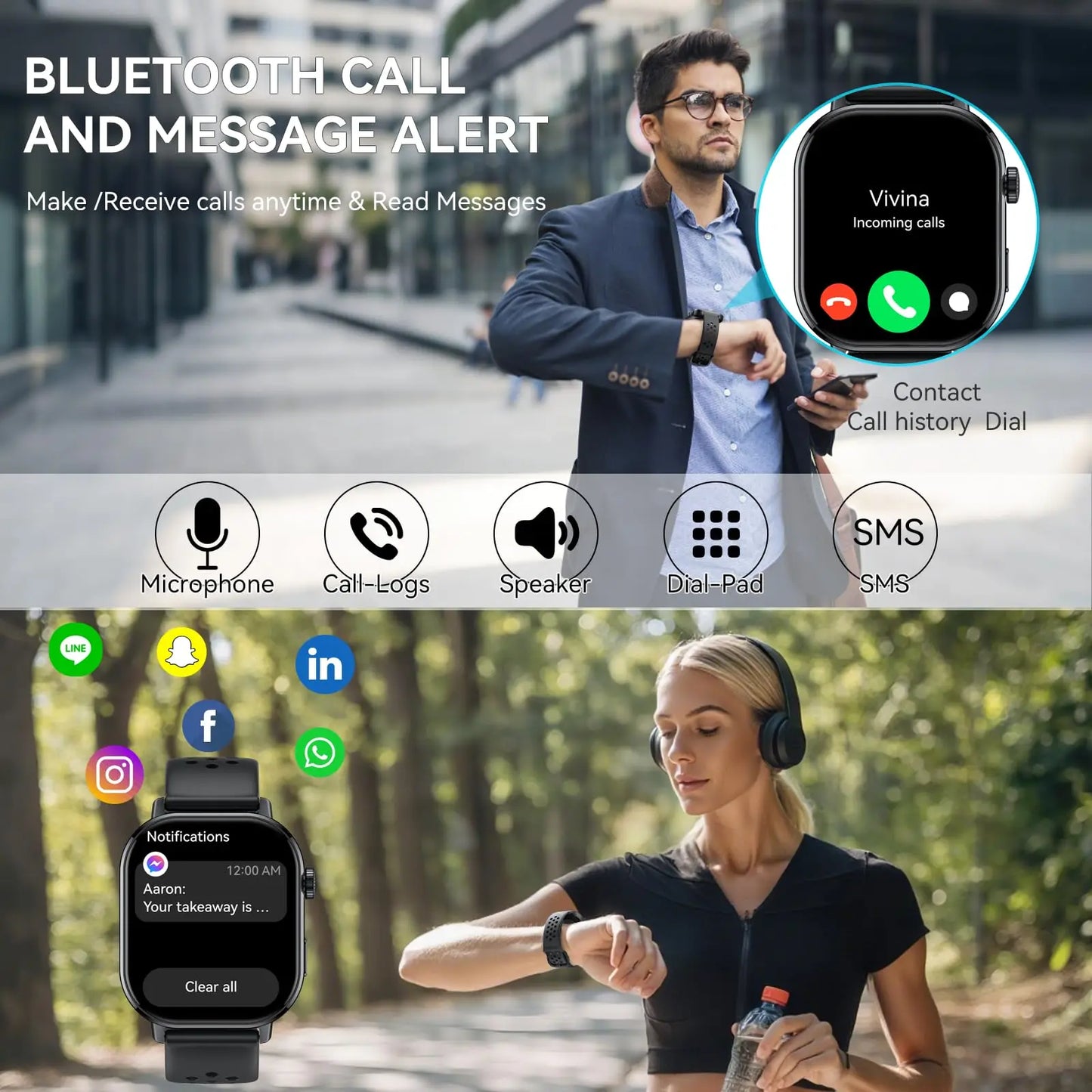 【2026 NEW】Smart Watch Men 2.06" AMOLED Always-On Display GPS Bluetooth Call 5ATM Waterproof 100+ Sports Heart Rate SpO2 Monitor Altimeter Compass 7-10 Day Battery Fitness Tracker for Android iOS