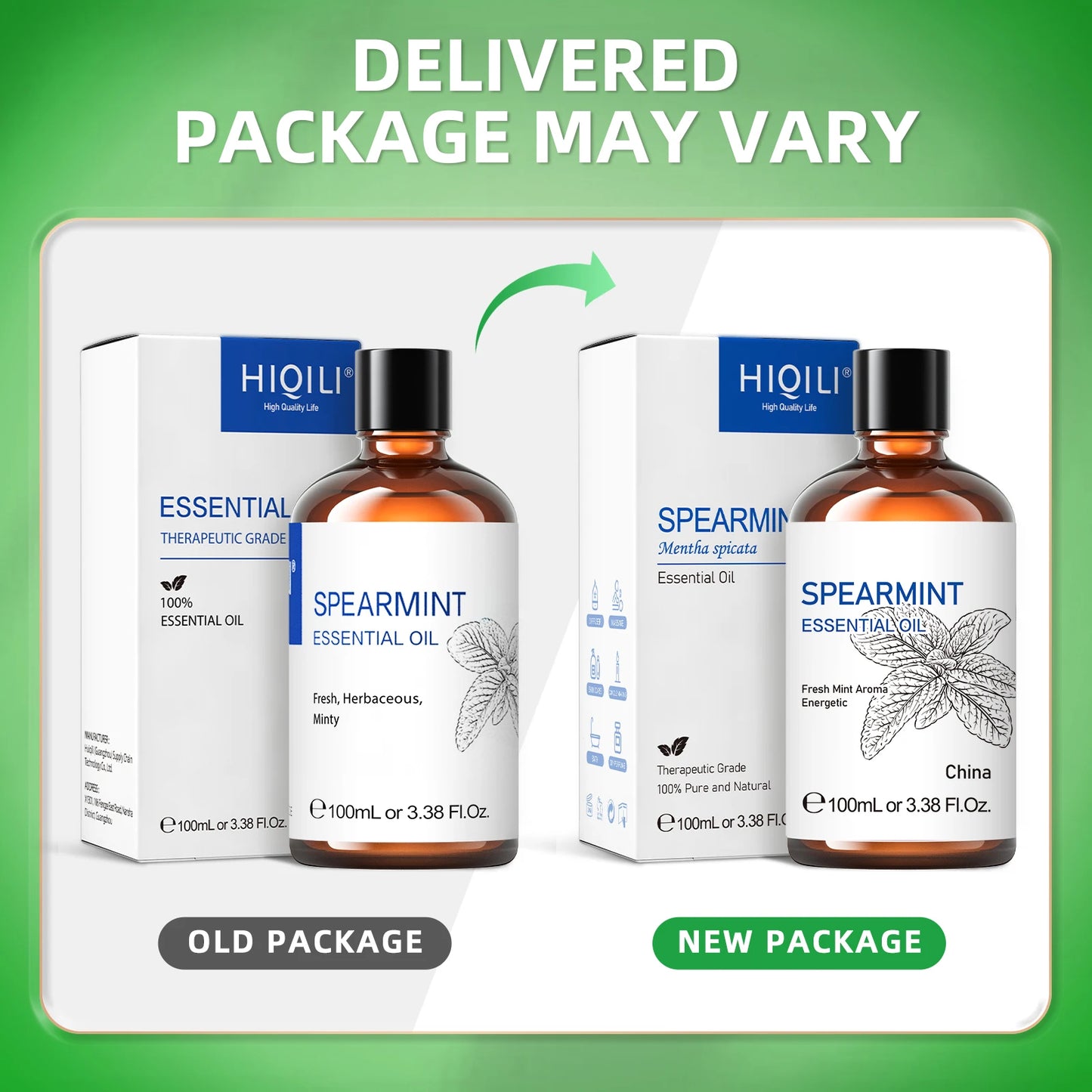 Experience a luxurious, versatile aroma that enhances your diffuser routines, spa at home, and massage sessions with HIQILI Spearmint Vanilla Rose Cinnamon Lemon Essential Oil.