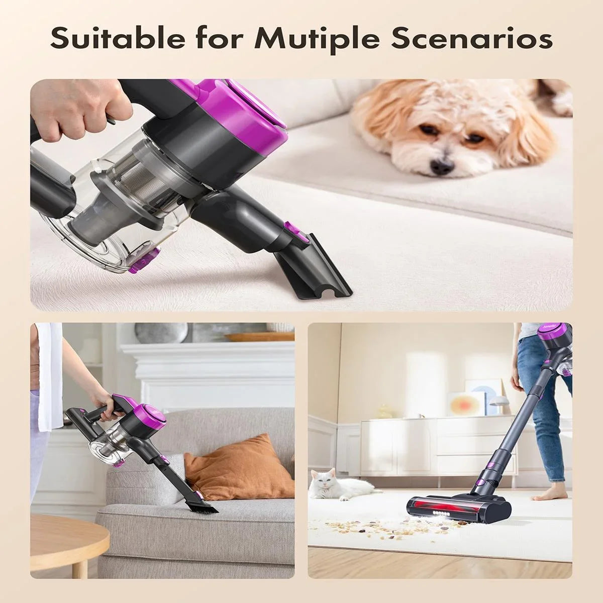 Homeika Cordless Vacuum Cleaner 23KPa 48Min LED Display Lightweight Stick