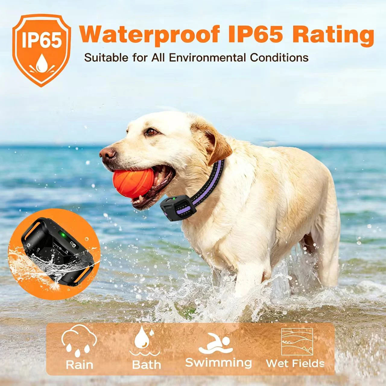 3300Ft Electric Dog Training Collar Remote Control Waterproof Pet BehaviorFor 5-120lbs Puppy With Vibration Shock Beep