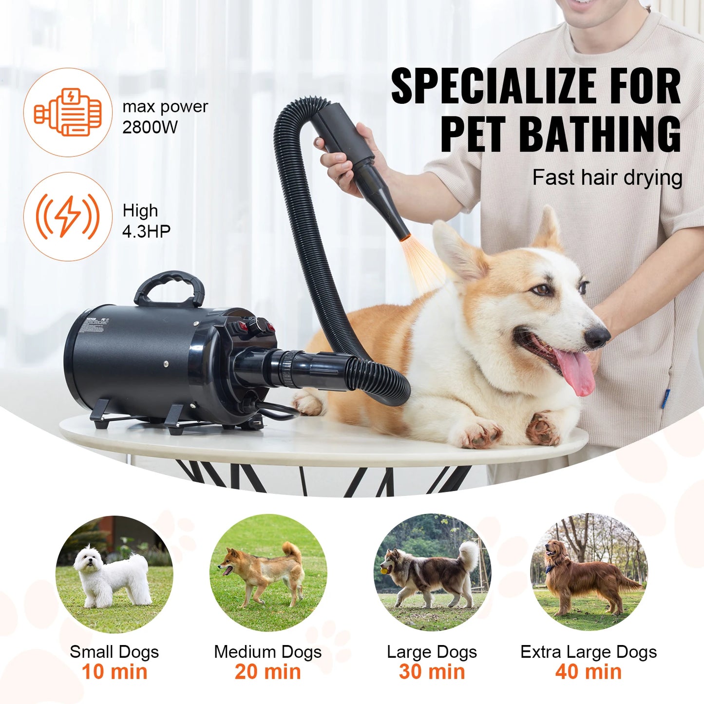 Power through pet grooming with the SucceBuy 2000W dog dryer, delivering pro-level drying that you can trust, gentle on sensitive skin, low noise operation, and durable construction designed to endure long sessions for your busy household or professional
