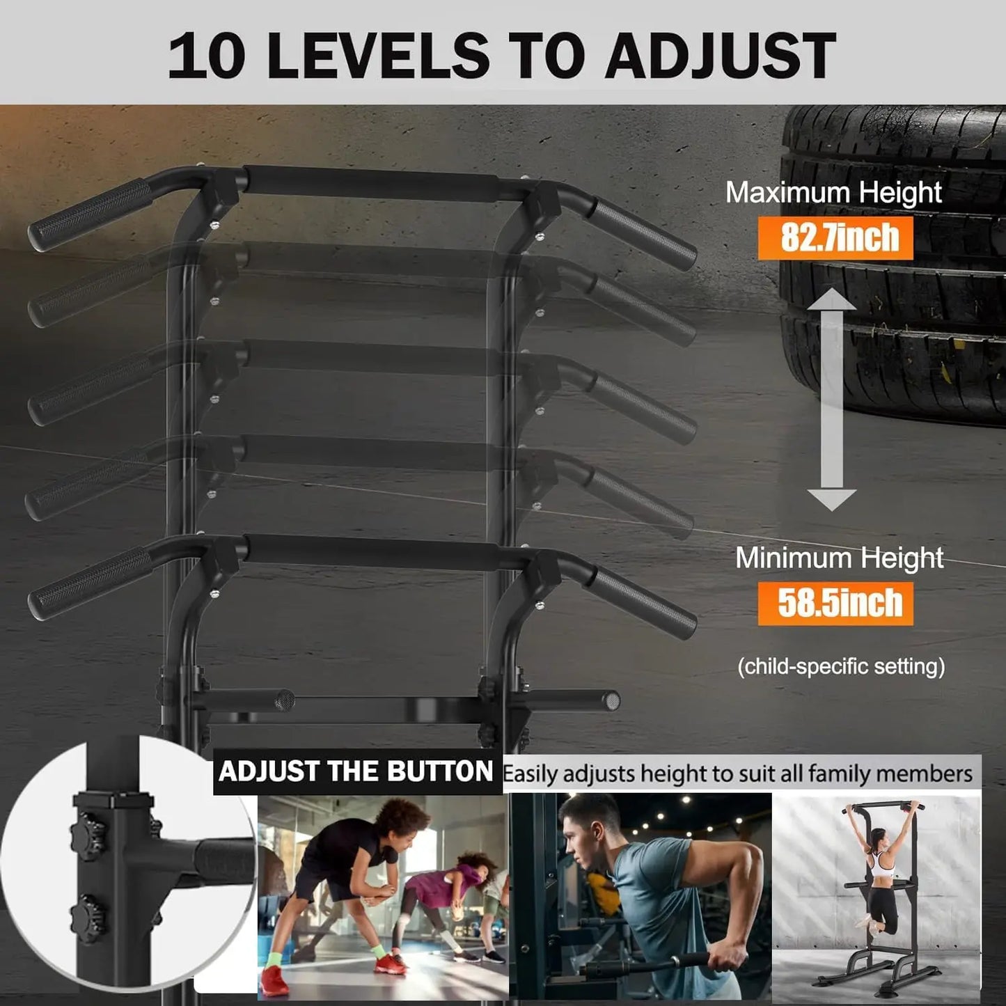 Twister.CK Indoor Horizontal Pull Up Bar Freestanding Rack