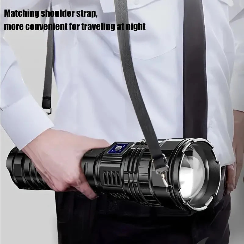 Shine brighter and farther with KEWEN's Super Bright LED Handheld Flashlight for your outdoor adventures.