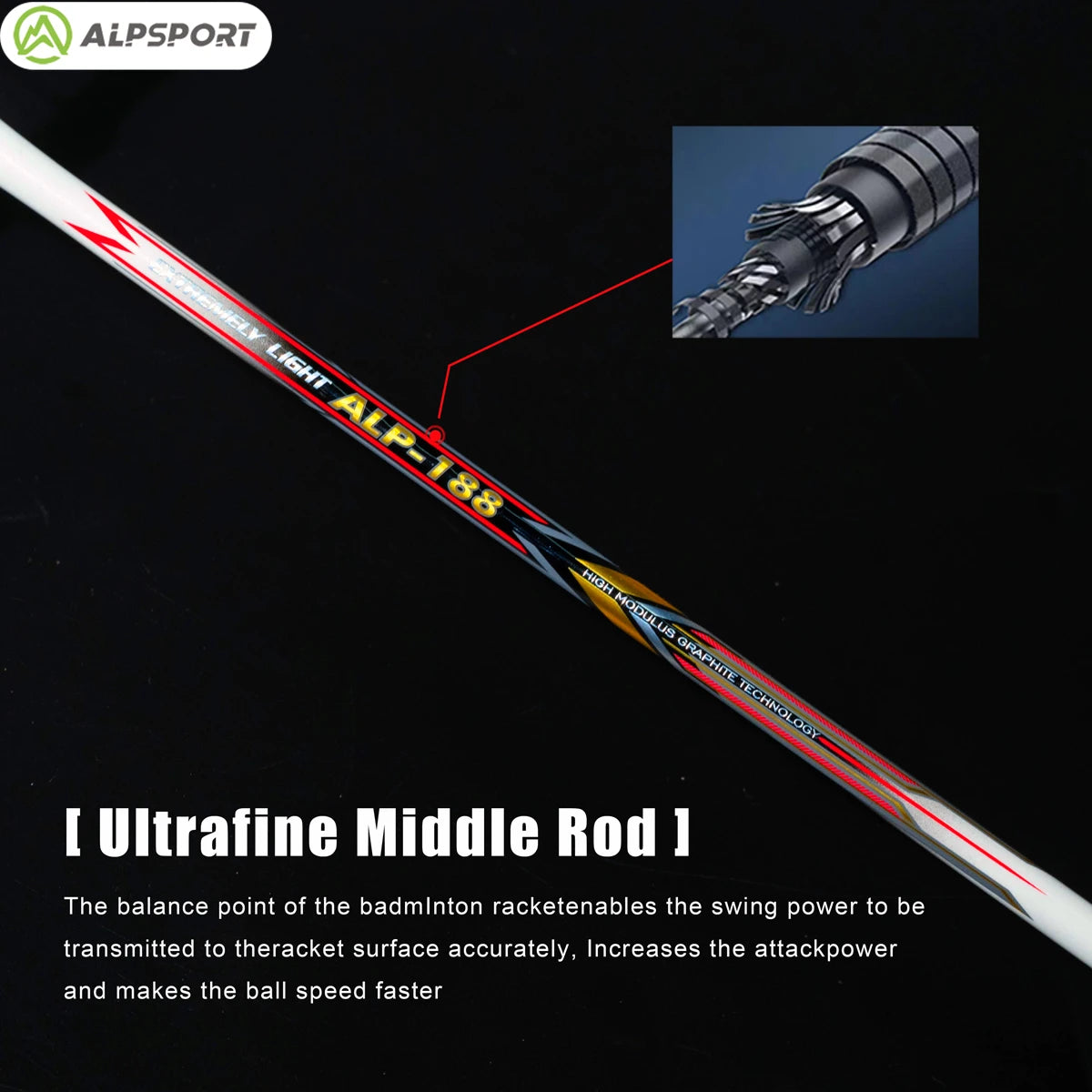 Alpsport 10U Air Elite Pro Badminton Racket Ultra Light For All Skill Levels