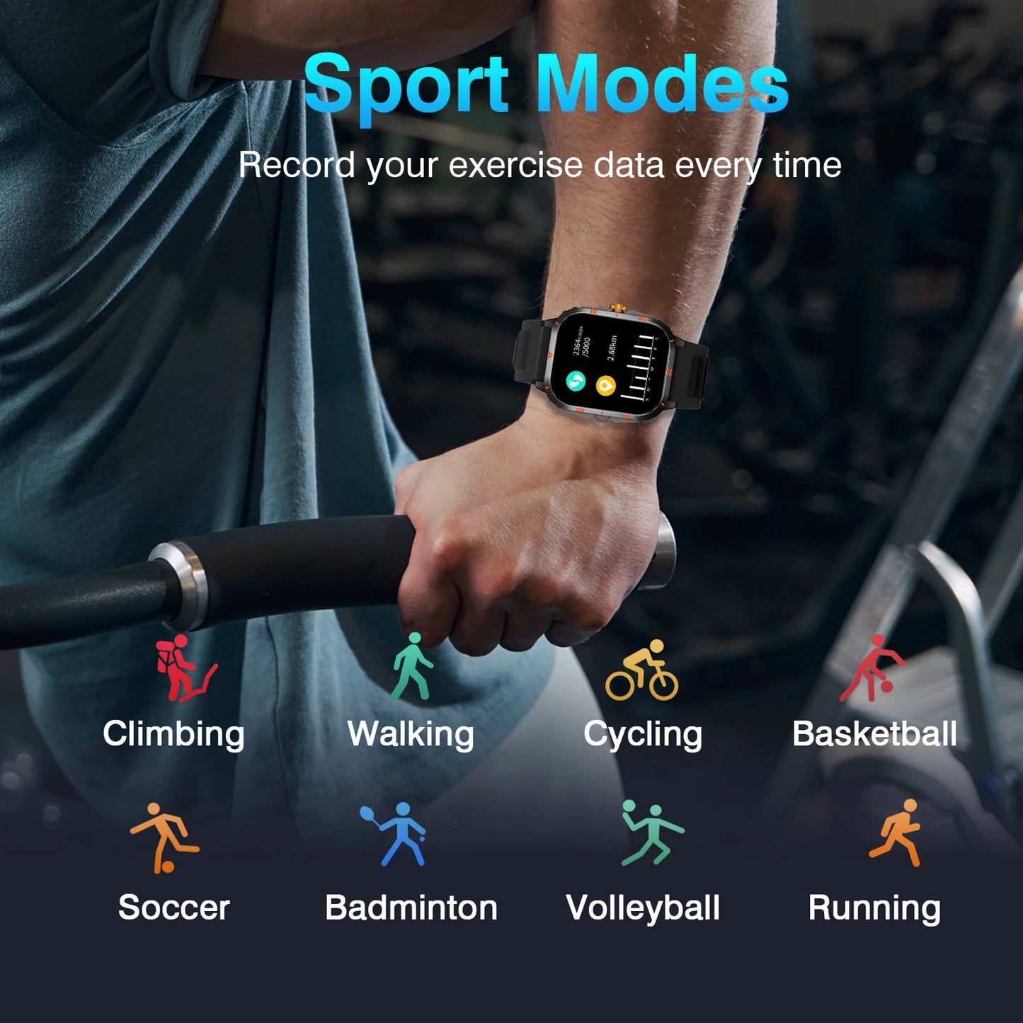Smart Watch with Incoming Call, Dial Pad, Call History, Message Alerts, Step/Calorie Tracking, Weather Display