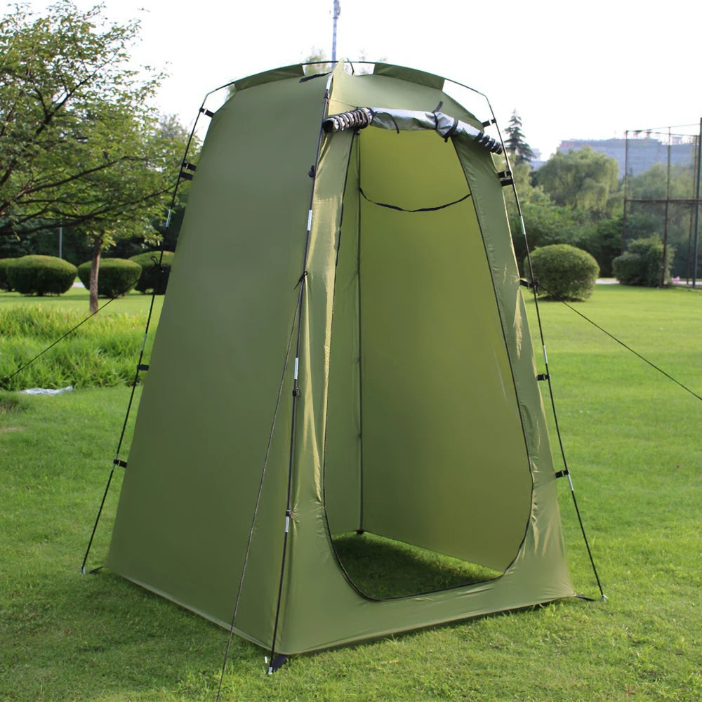 6Ft Camping Shower Tent Privacy Changing Room Canvas Aluminum Poles