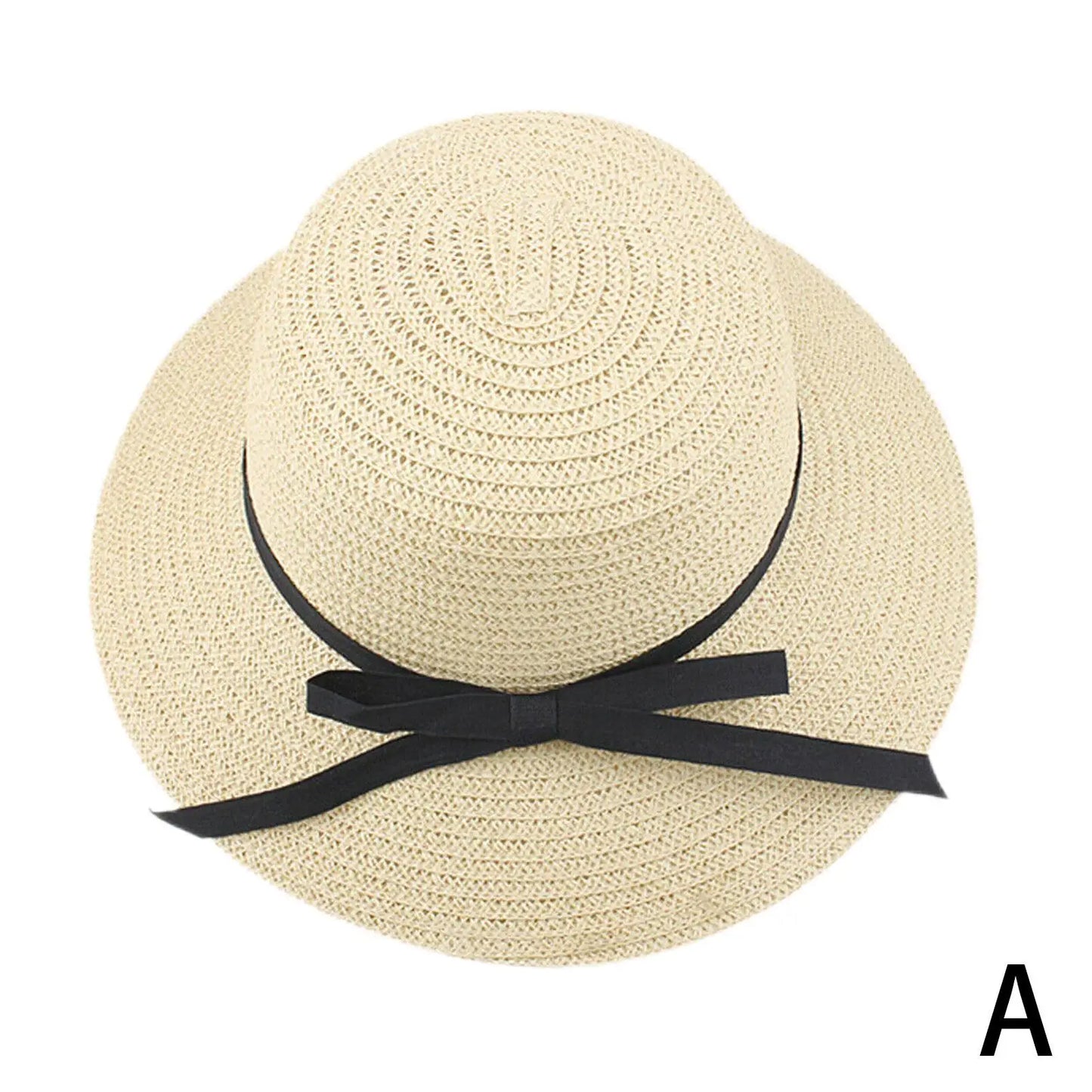 Summer straw hat,large wide brim,foldable beach sun hat, straw woven drooping brim UV protection ladies outdoor travel straw hat