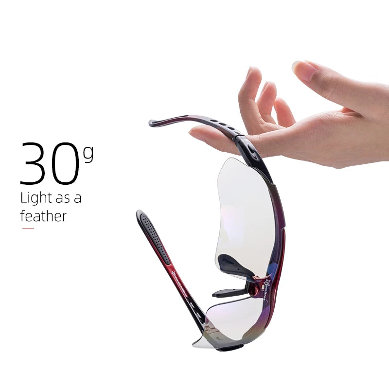 See clearly on every ride with ROCKBROS cycling glasses that adapt to light, speed, and every road you conquer.
