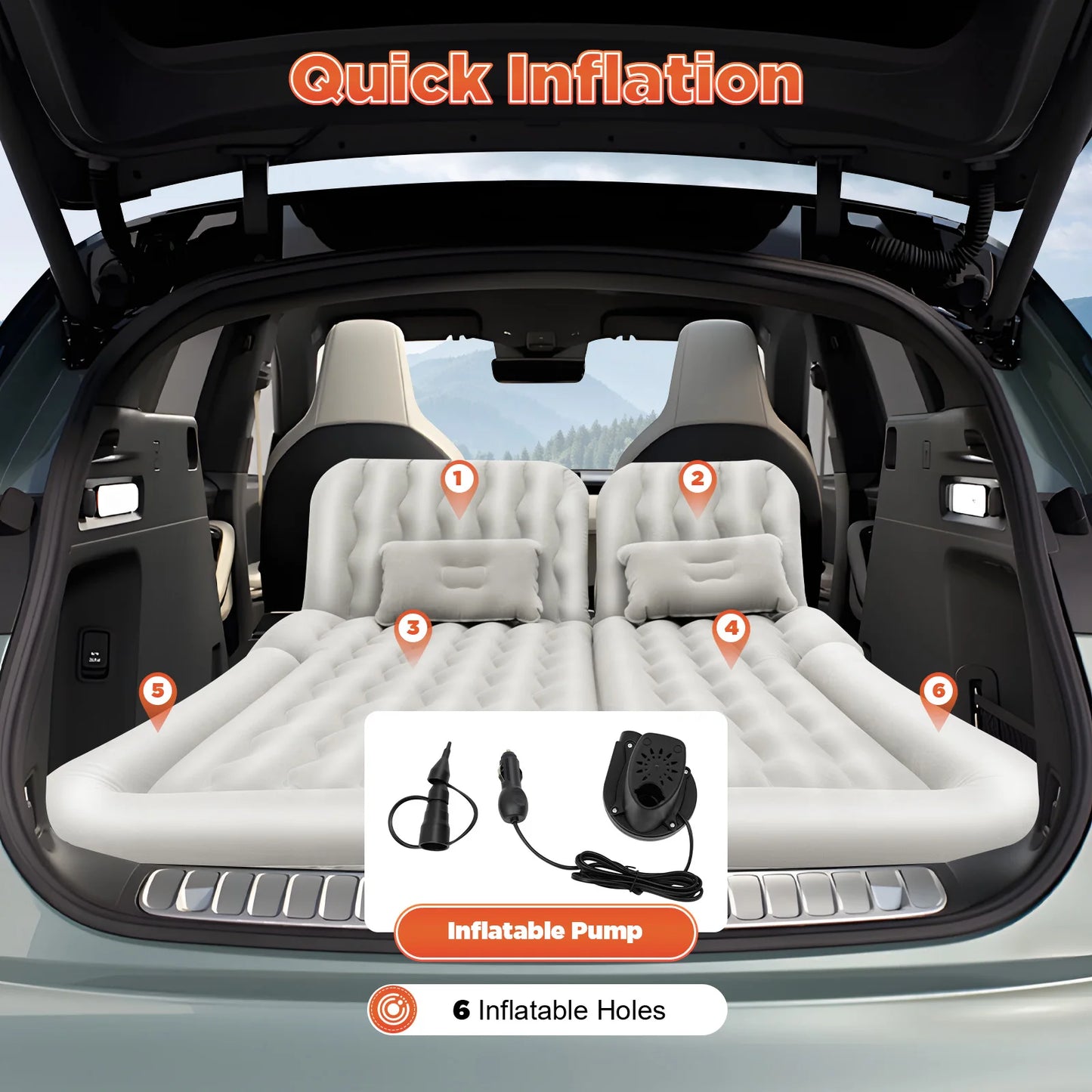 SUV Inflatable Car Mattress With Pump For Trunk And Back Seat