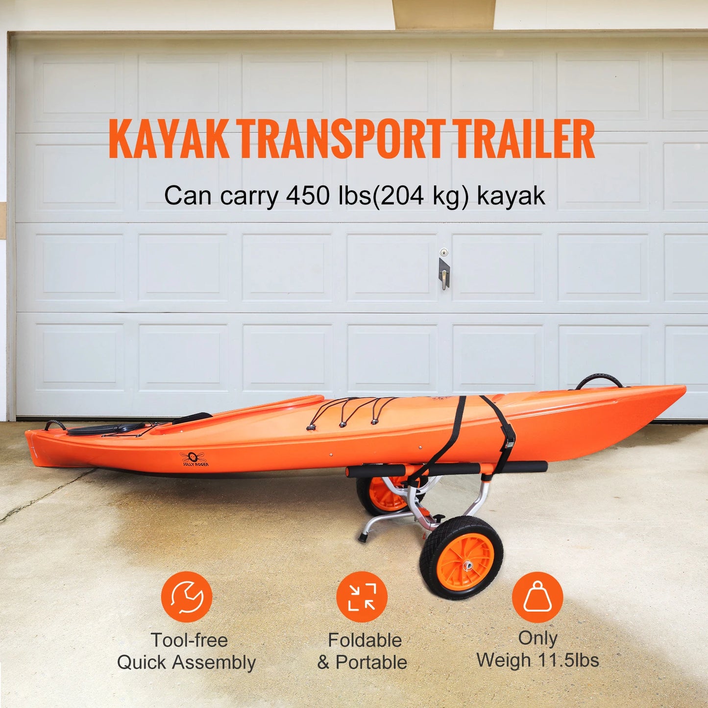 Move your water gear with confidence using the SucceBuy Kayak Cart, engineered to carry heavy loads and adapt to multiple craft.