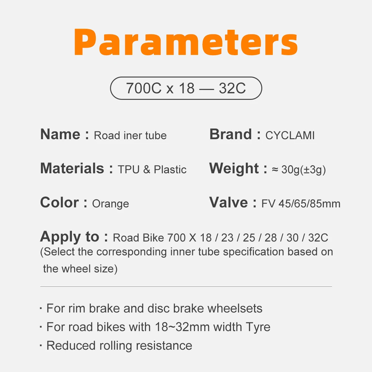 New Version CYCLAMI Ultralight TPU Bike Inner Tube 700c 18 23 25 28 30 32c Road Bicycle 45mm 65mm 85mm French Valve Cycling