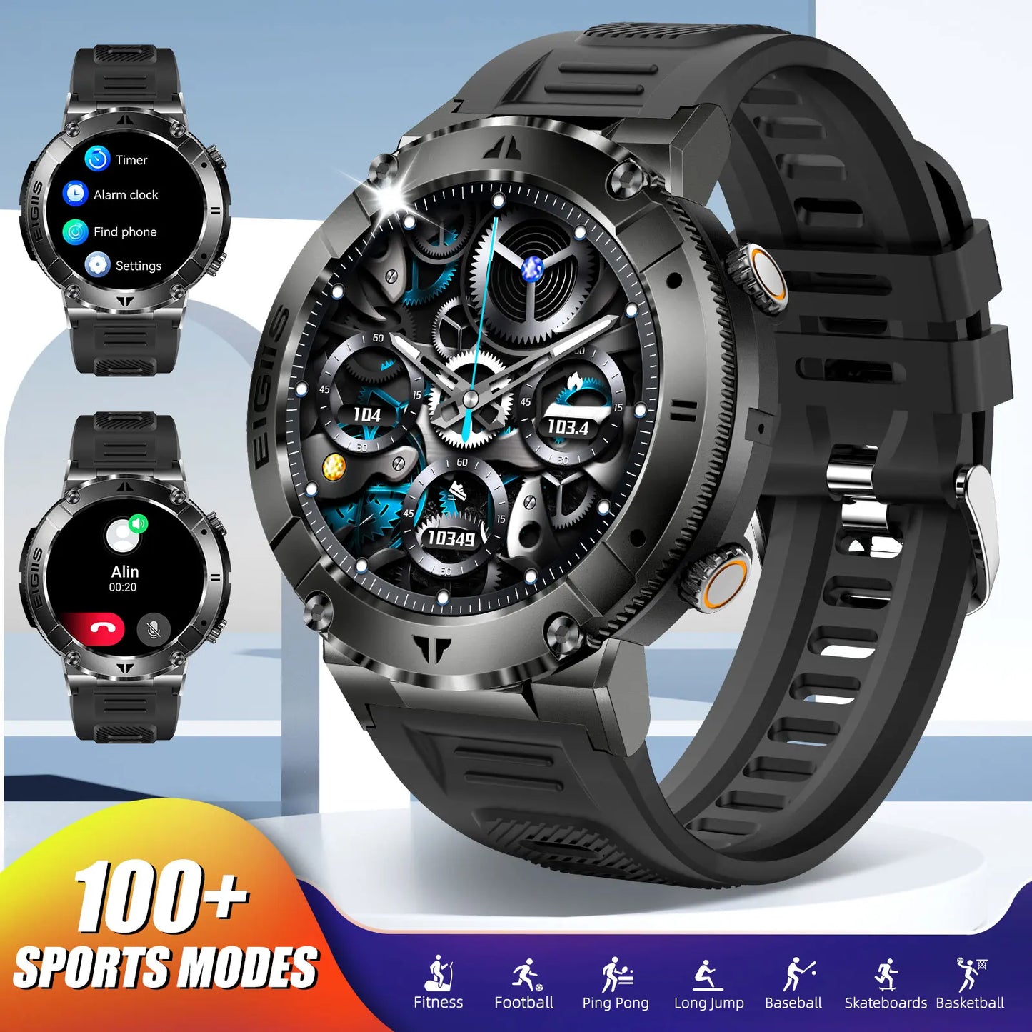 LaNikar Men Smartwatch TFT Display Bluetooth Call Blood Pressure Monitor